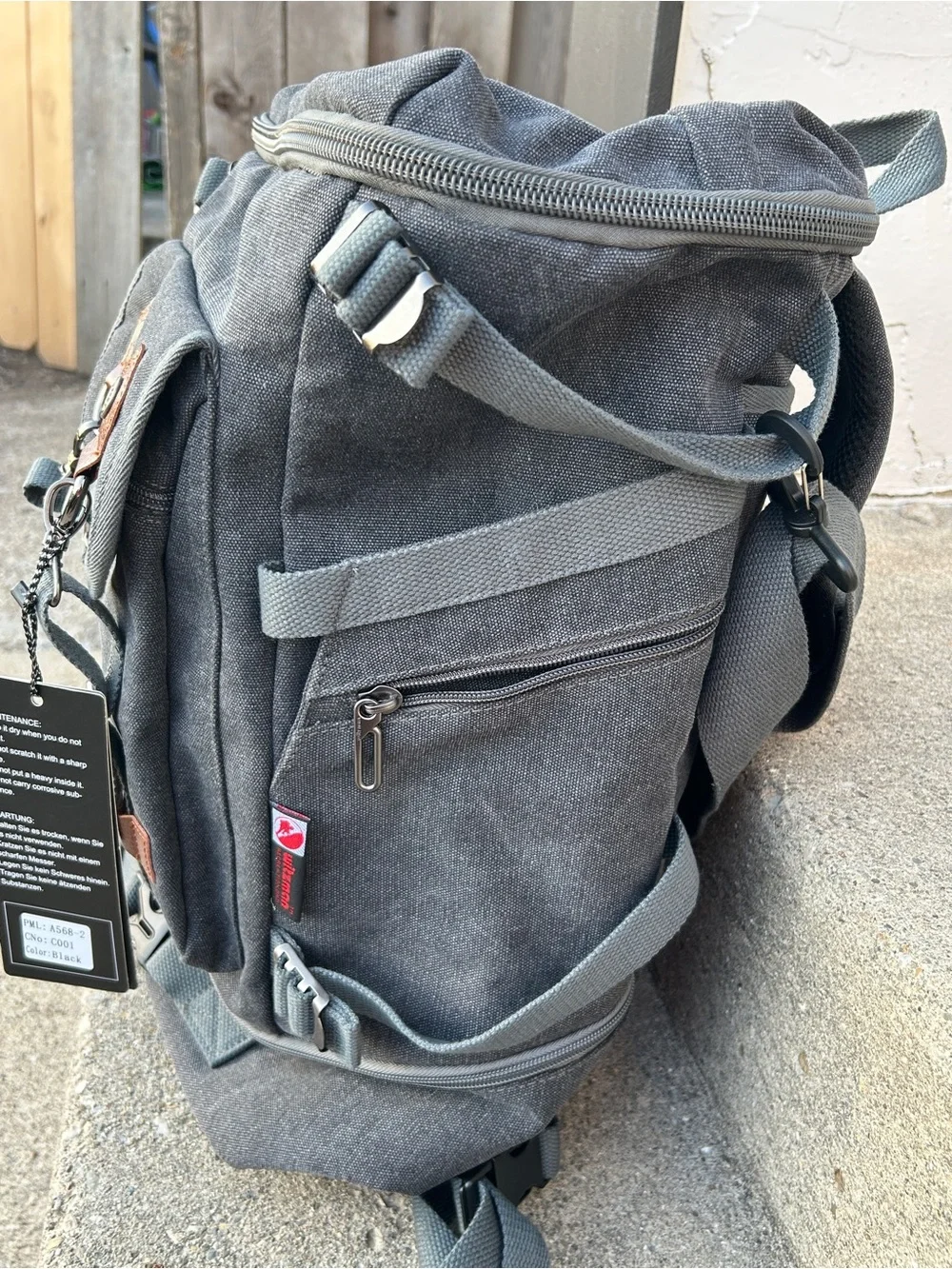 WITZMAN Travel Backpack for Men Women Carry on Luggage Backpack Canvas Rucksack